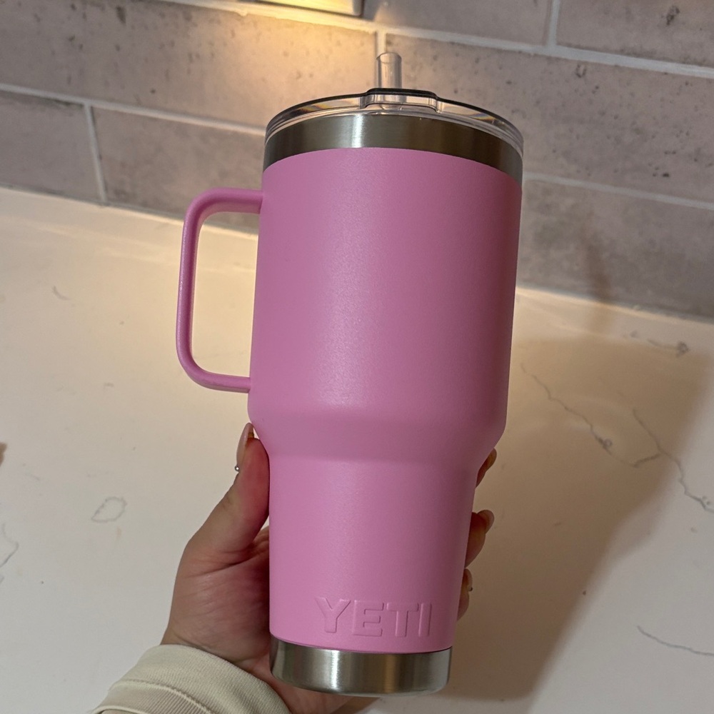 Yeti Pink Tumbler with Handle - Picture 5 of 5